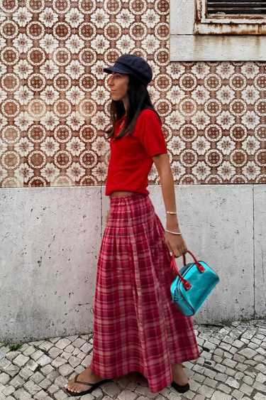 Tessa Skirt - Crimson Check