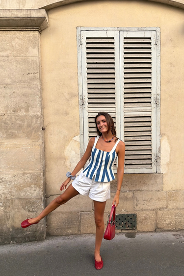 Elsie Top - Lapis Stripe