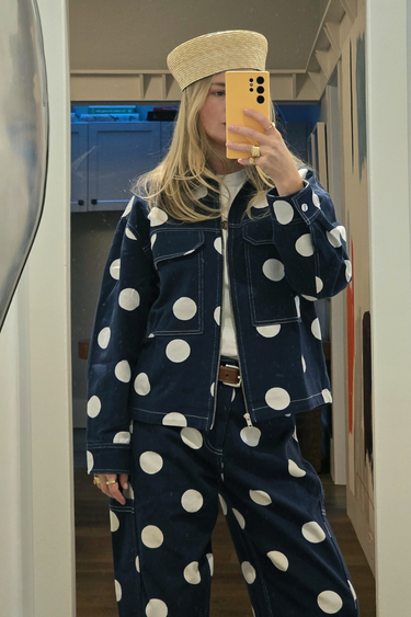 Zelie Pant - Navy Polka