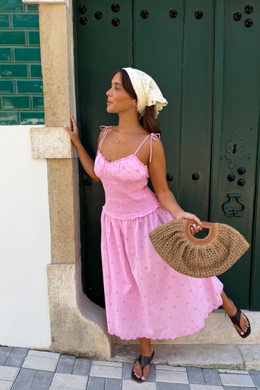 Orielle Dress - Mauve Cotton Lace