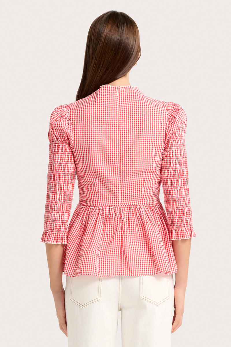 Ana Blouse - Red & White Gingham