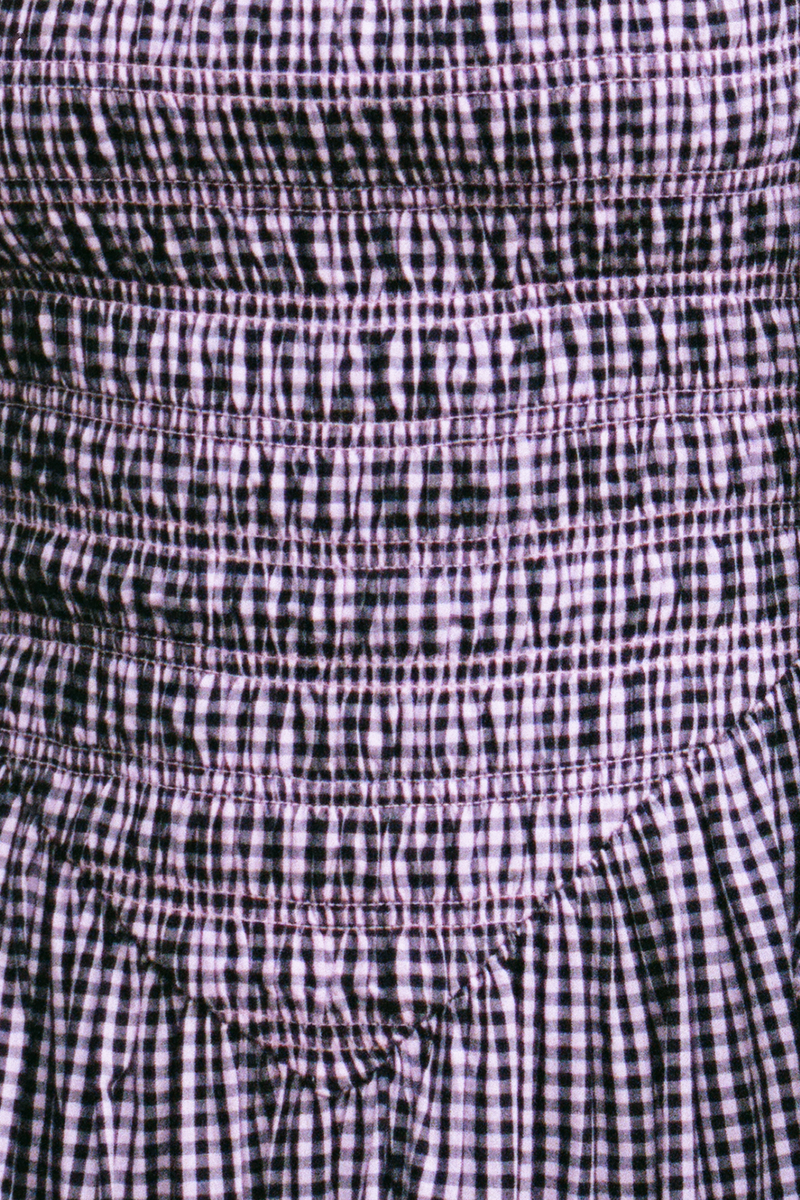 Ana Midi Dress - Black Blush Gingham