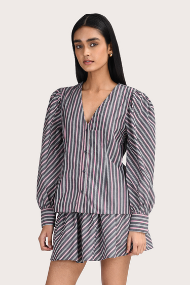 Celeste Mini Skirt - Liquorice Stripe