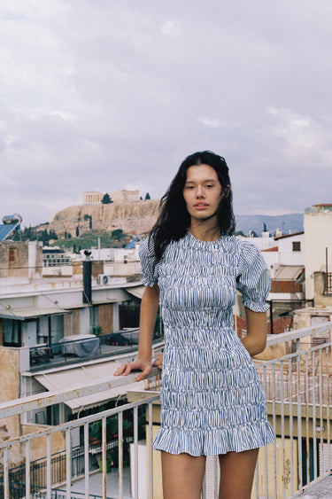 Lyra Mini Dress  - Aegan Stripe