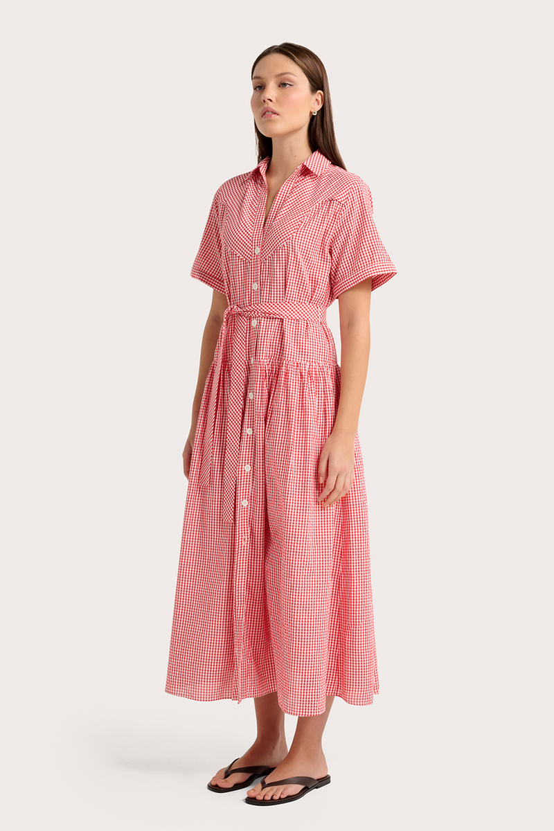 Georgie Dress - Red & White Gingham