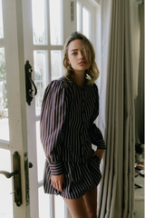 Ines Blouse - Merlot Stripe