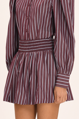 Leonie Skirt - Merlot Stripe