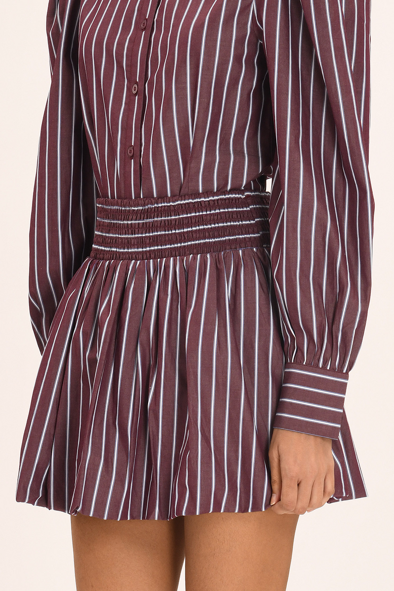 Leonie Skirt - Merlot Stripe