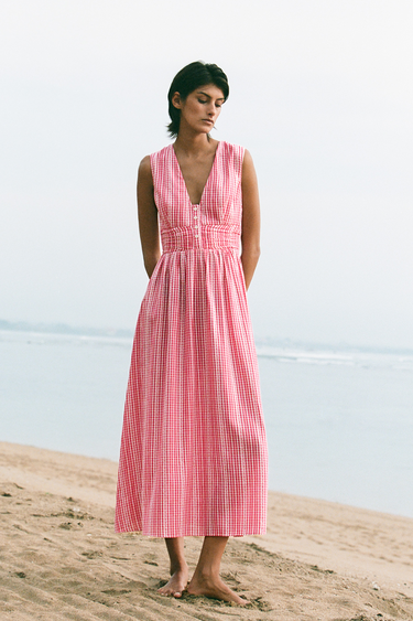 Lia Dress - Cherry Check