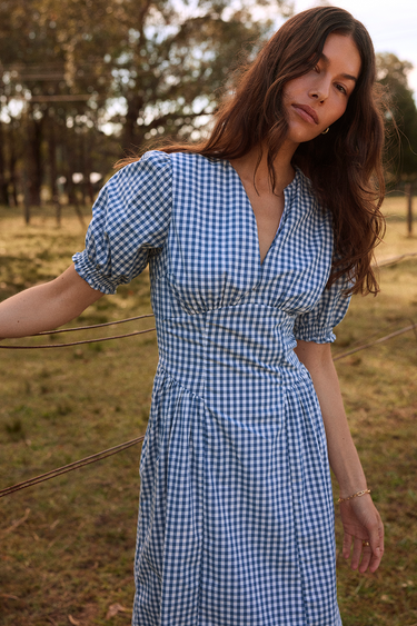 Marsala Dress - Blue Gingham