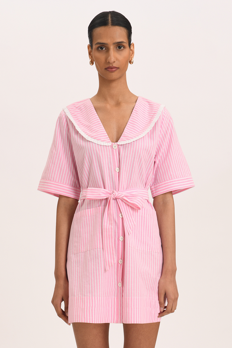 Solana Dress - Pink Floss Stripe