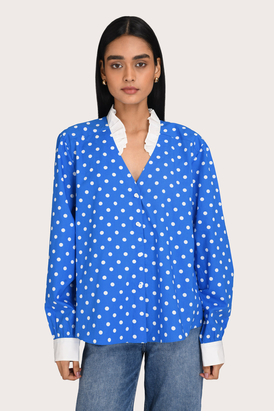 Addie Blouse - Blue Polka – steele. label