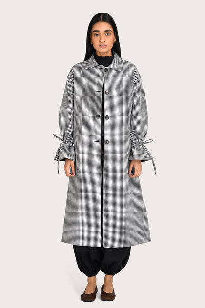 Bella Trench - Noir Gingham | steele. label