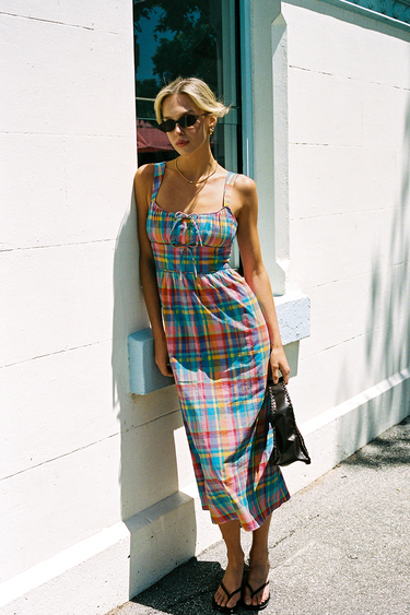 Isadora Dress - Rainbow Check