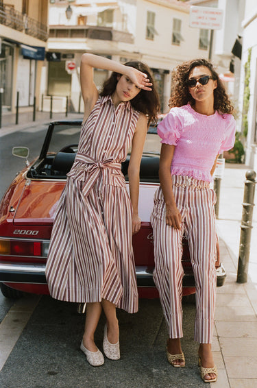 Birdie Dress - Fawn Lavender Stripe