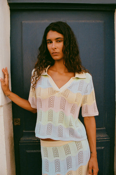 Capucine Pointelle Knit Top - Retrograde