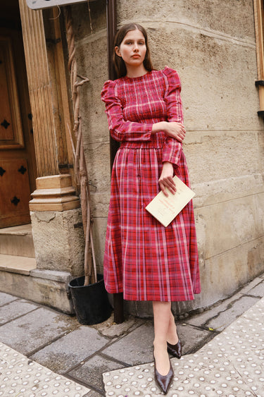 Clea Dress - Crimson Check