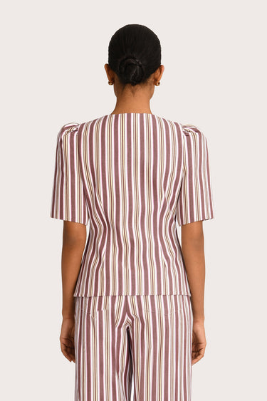 Estelle Blouse - Fawn Lavender Stripe