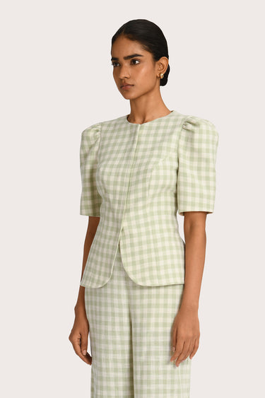 Estelle Blouse - Sage Haze Gingham