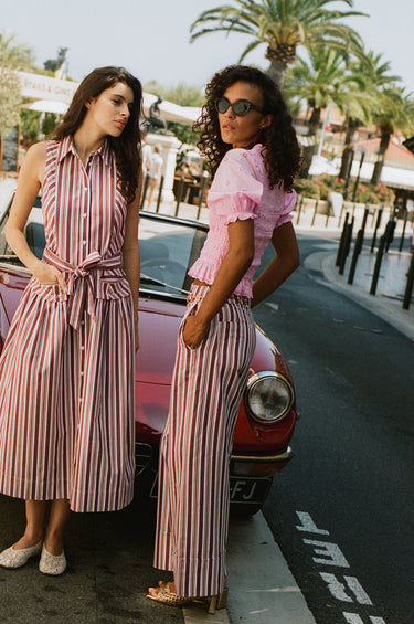 Estelle Pant - Fawn Lavender Stripe