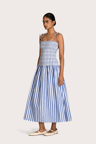Fantine Smocked Tie Dress - Amalfie Stripe
