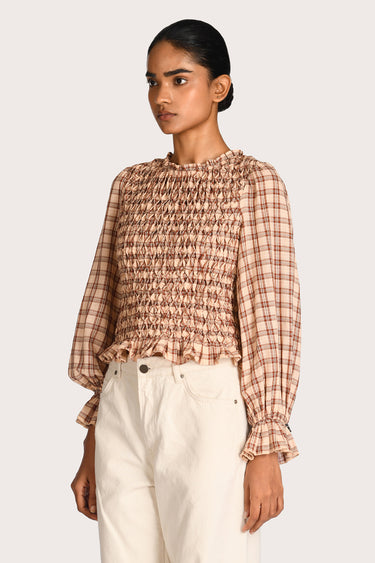 Hannah Blouse - Harvest Shimmer Check