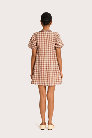 Mabel Mini Dress - Harvest Shimmer Check