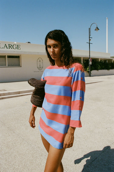 Perrine Relaxed Mini Dress - Cannes Stripe