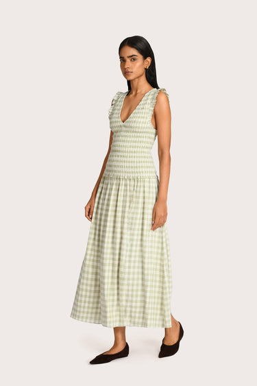 Sylvie Dress - Sage Haze Gingham