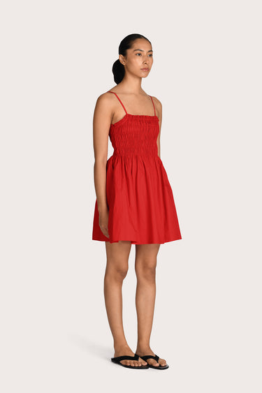 Theadora Smocked Mini Dress - Poppy