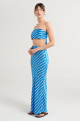 Cassidy Skirt - Azure Stripe - steele label
