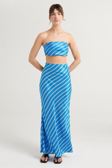 Cassidy Skirt - Azure Stripe - steele label