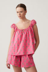 Cassie Top - Pink Oleander - steele label