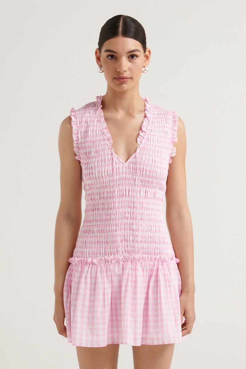 Fraya Dress - Pink Check - steele label
