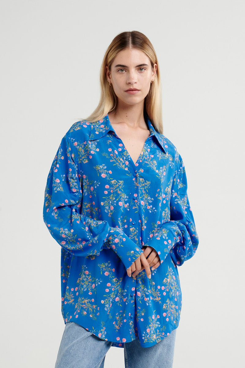Gwyneth Shirt - Azure Floral - steele label