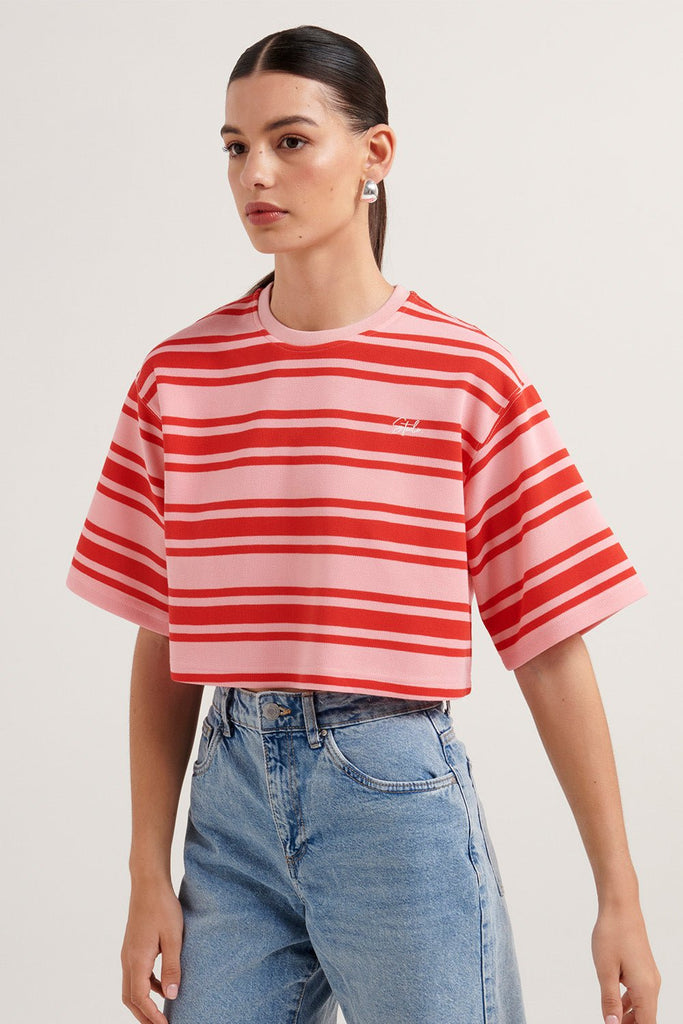 Izzy Top - Blush Stripe