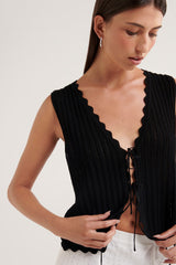 Juliet Knitted Vest - Black - steele label