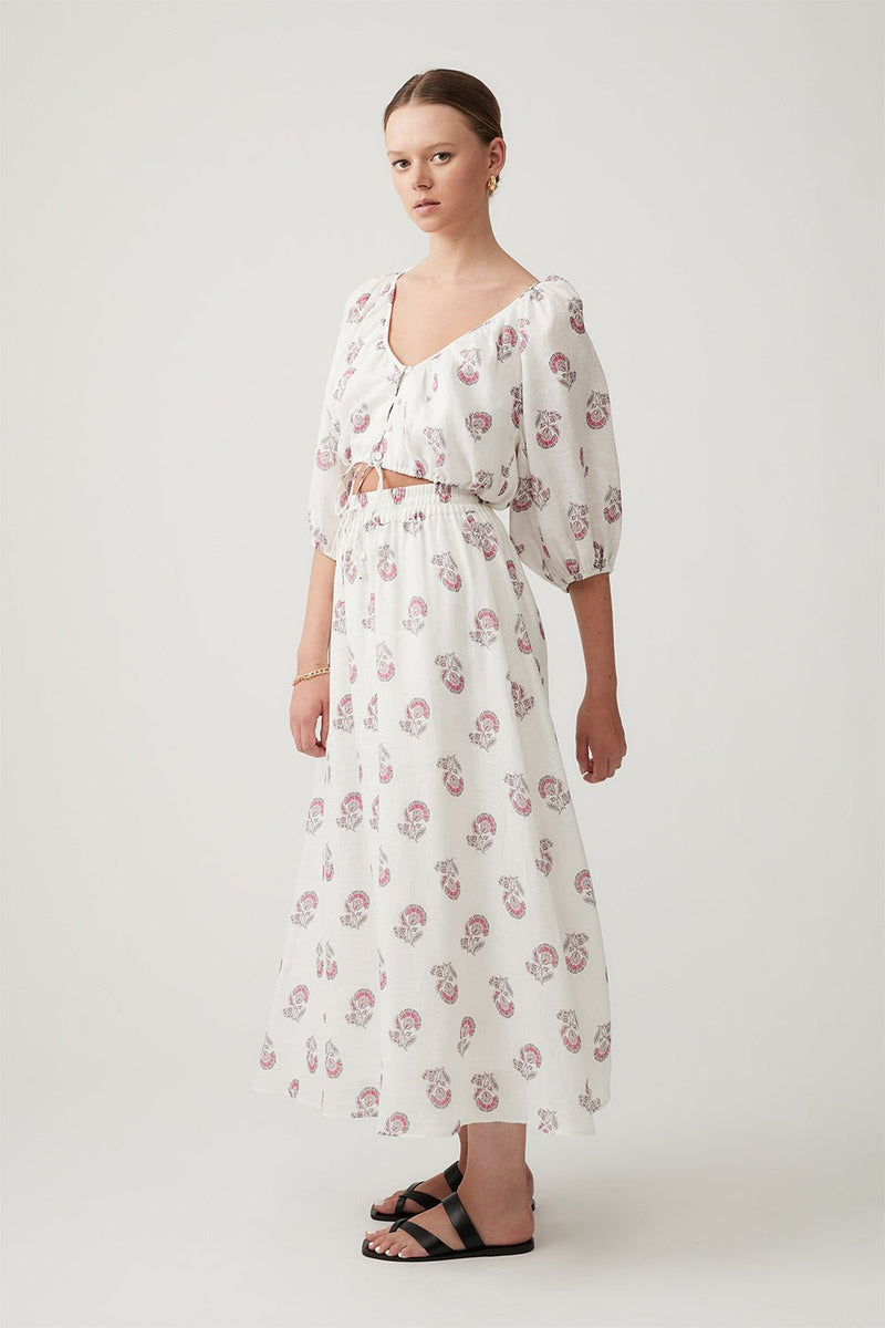Laurie Skirt - White Oleander - steele label
