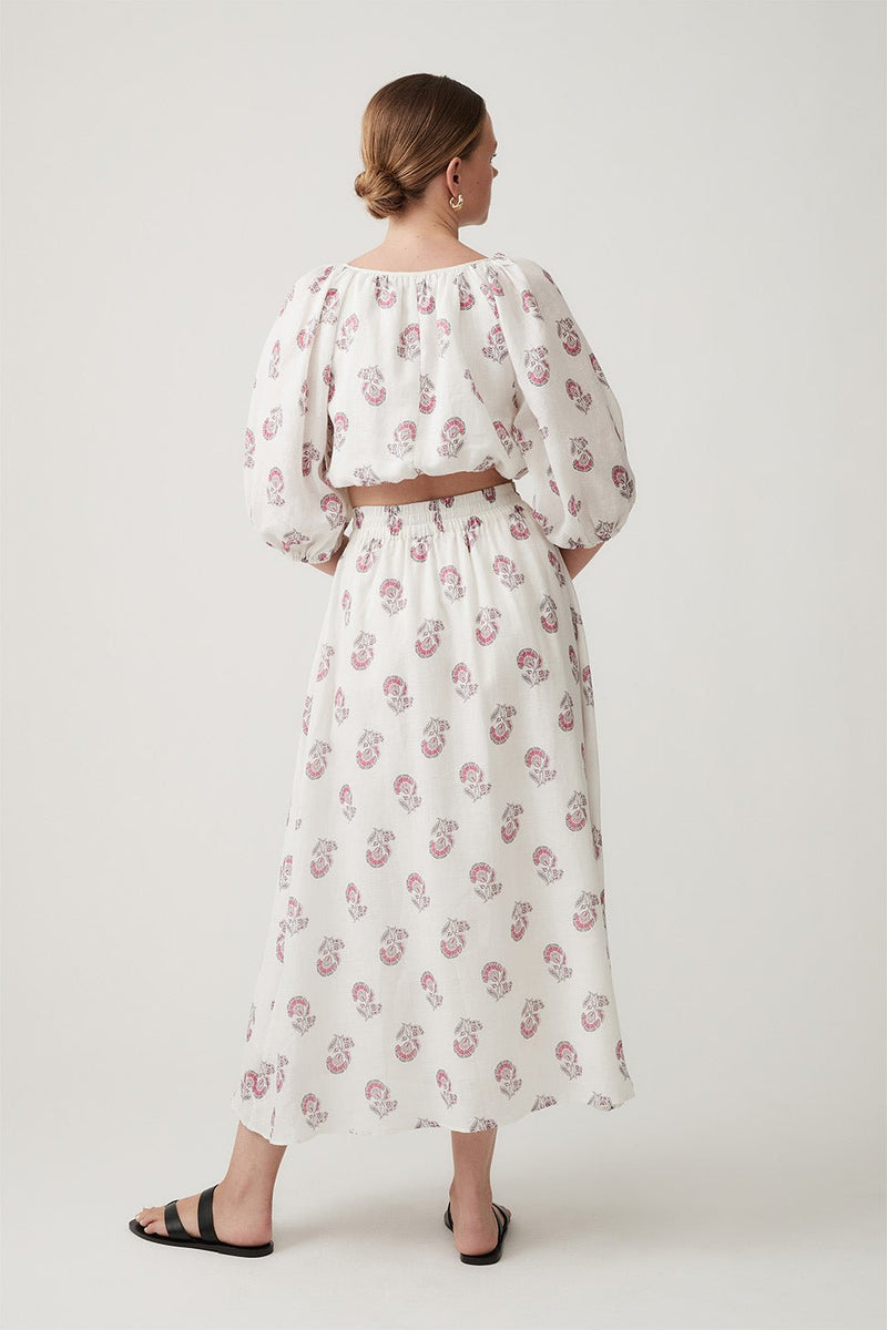 Laurie Skirt - White Oleander - steele label
