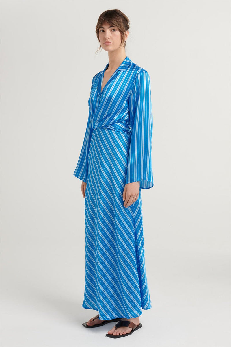 Louisa Dress - Azure Stripe - steele label