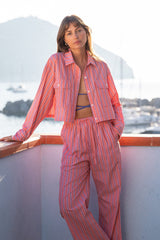 Milana Cropped Shirt - Palermo Stripe - steele label
