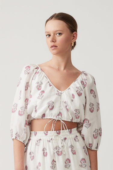 Penny Blouse - White Oleander - steele label