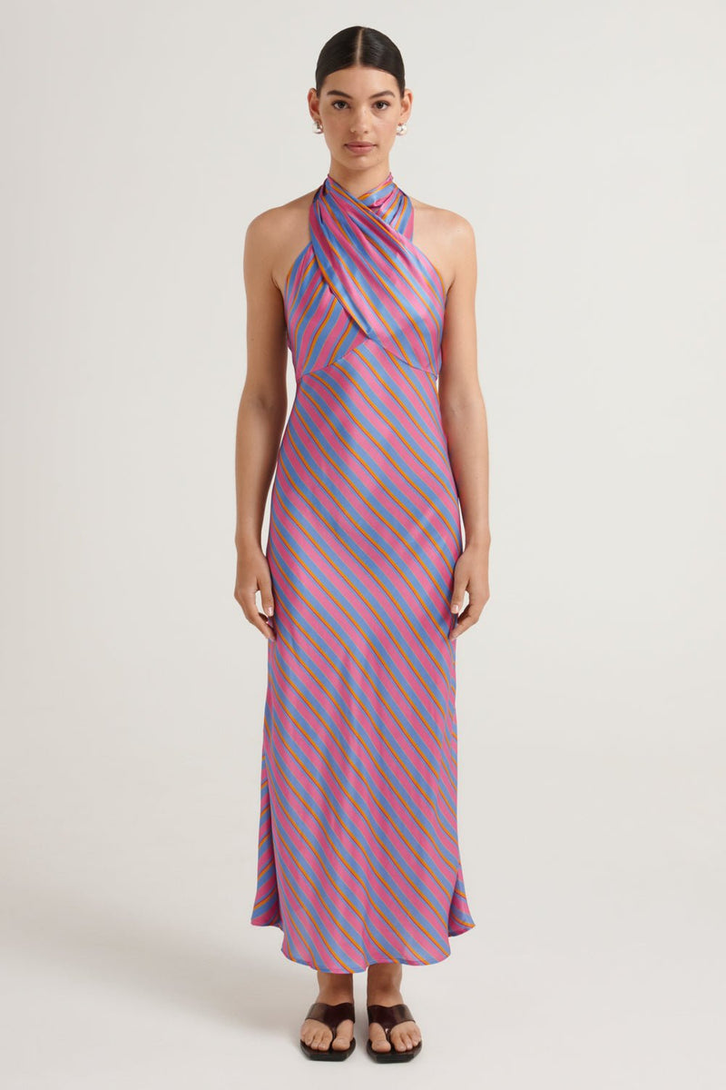 Renata Dress - Harlequin Stripe - steele label