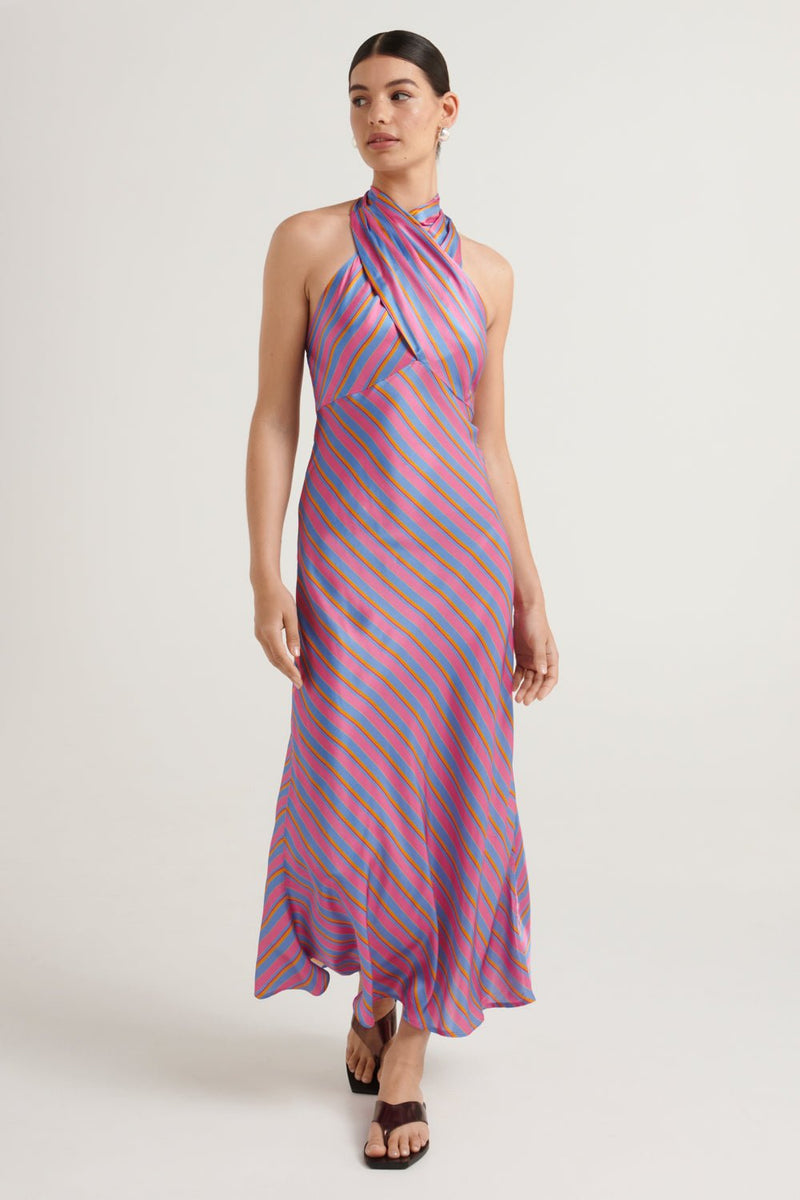 Renata Dress - Harlequin Stripe - steele label