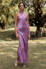 Renata Dress - Harlequin Stripe - steele label