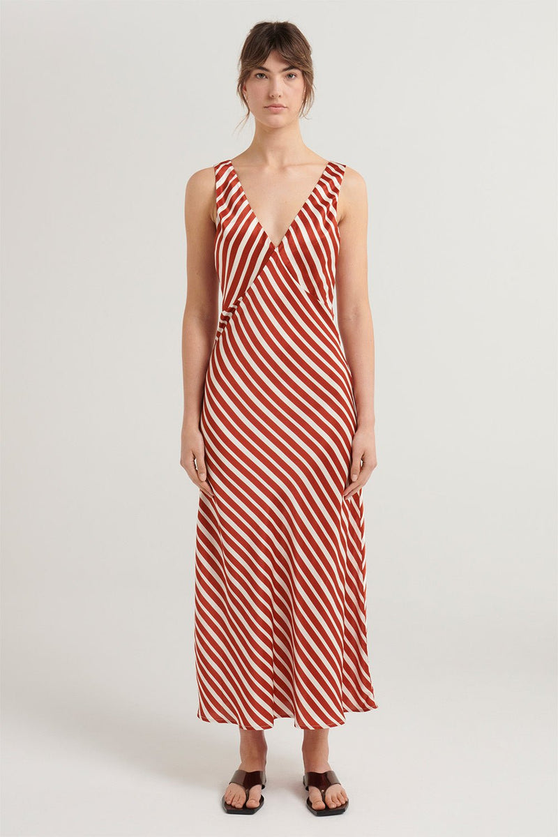 Sasha Dress - Scarlet Stripe - steele label