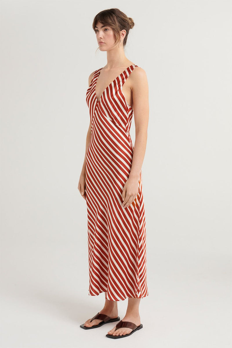 Sasha Dress - Scarlet Stripe - steele label